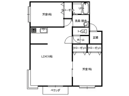 ルーセントI(2LDK/2階)の間取り写真