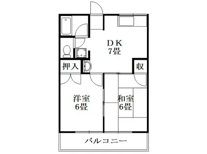 メゾンカシハラ(2DK/2階)の間取り写真