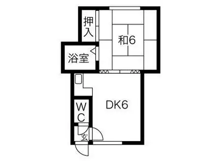 コーポ清和(1DK/2階)の間取り写真