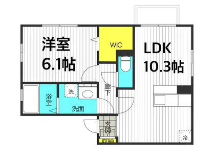 ポートヴェール(1LDK/2階)の間取り写真