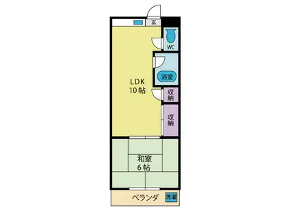 サンライフ向山(1LDK/2階)の間取り写真