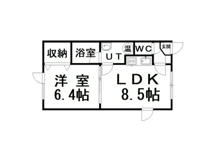 ＪＲ根室本線 釧路駅 バス乗車時間：22分 最寄りバス停で下車 徒歩8分 2階建 築18年(1LDK/1階)の間取り写真