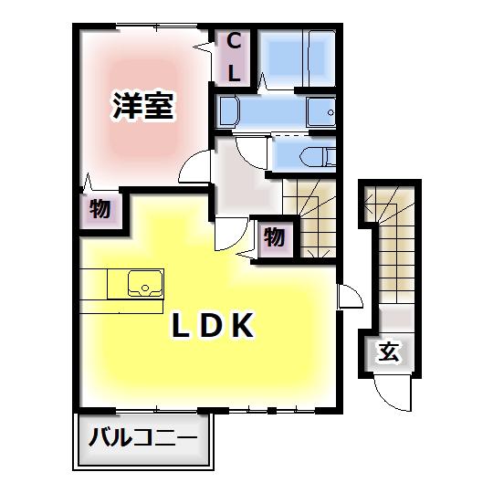 ファラオ藤沢台(1LDK/2階)の間取り写真