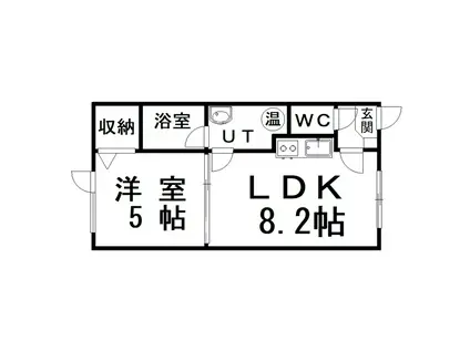 ロイヤルエステートL(1LDK/1階)の間取り写真