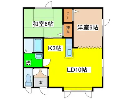 ハイツソナタI(2LDK/2階)の間取り写真