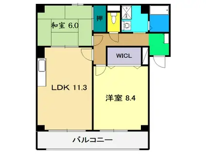 フィネス高須(2LDK/3階)の間取り写真