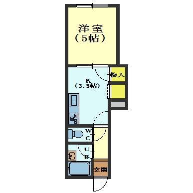 パレス深堀(1K/2階)の間取り写真