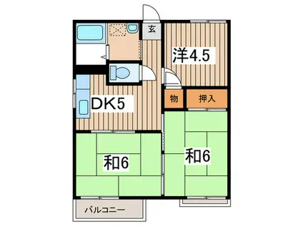 サンハイツA(3DK/2階)の間取り写真