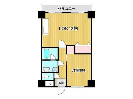 MGKビル(1LDK/3階)の間取り写真