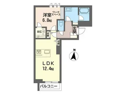 セゾン ヴェルテ(1LDK/2階)の間取り写真