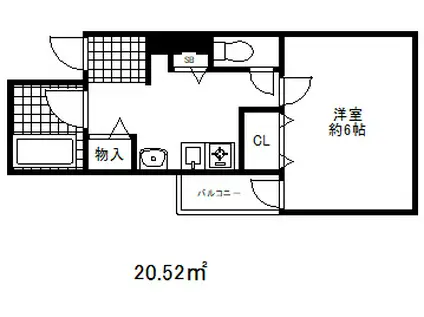 エスフォート神戸三宮北(1K/3階)の間取り写真