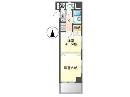 パールプラザ堀田(2K/4階)の間取り写真