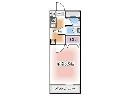 コーポサカエII(1K/3階)の間取り写真