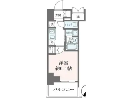 クレストコート靱公園 THE CLASS(1K/4階)の間取り写真