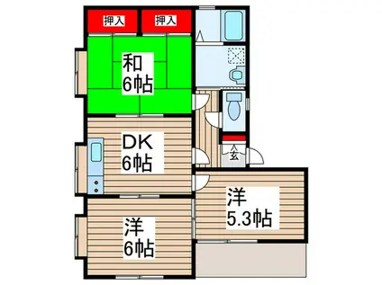ハイツアネシスIII(3DK/2階)の間取り写真