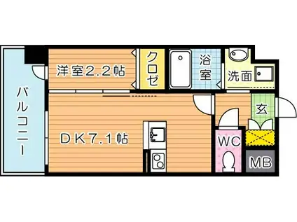 YSP八幡(1DK/9階)の間取り写真