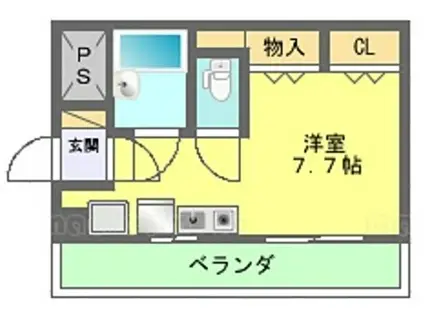エスカイア笹口(ワンルーム/8階)の間取り写真