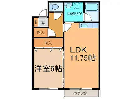 TMKII(1LDK/2階)の間取り写真