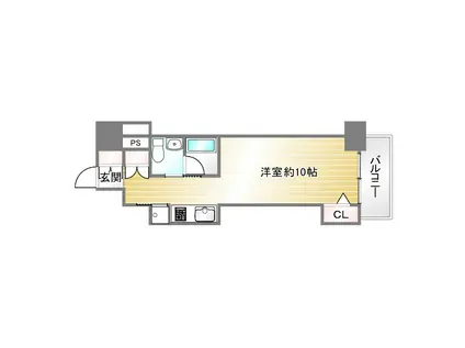 レジディア神戸磯上(ワンルーム/4階)の間取り写真