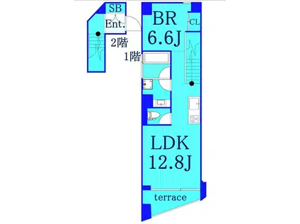 京急本線 京急新子安駅 徒歩6分 10階建 築14年(1LDK/2階)の間取り写真