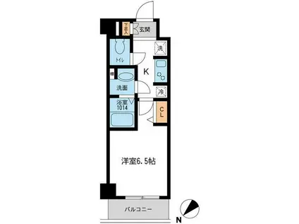 N-STAGE GYOTOKU(1K/1階)の間取り写真