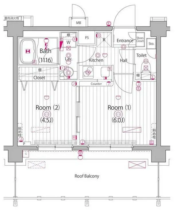 ガーラ・ヒルズ新宿 4階階 間取り