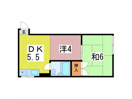 コーポレーション千田(2DK/3階)の間取り写真