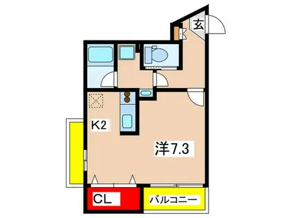 スターダスト麻生II(ワンルーム/2階)の間取り写真