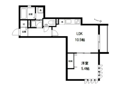 ソレイユ小竹向原(1LDK/2階)の間取り写真