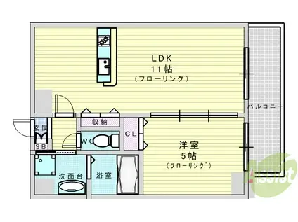 プレサンスOSAKA江坂(1LDK/8階)の間取り写真