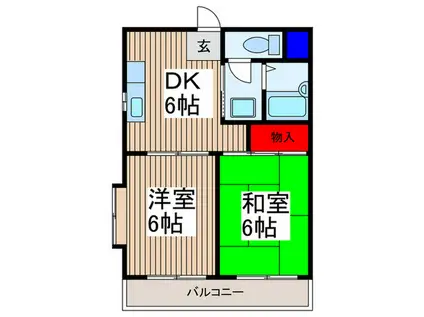 モンシェール寿能(2DK/4階)の間取り写真