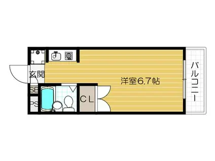 エスプライム新大阪II(1K/2階)の間取り写真