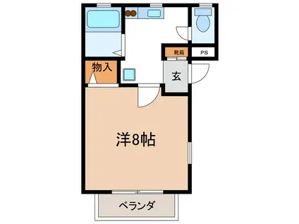 関谷ハイツB棟(1K/1階)の間取り写真