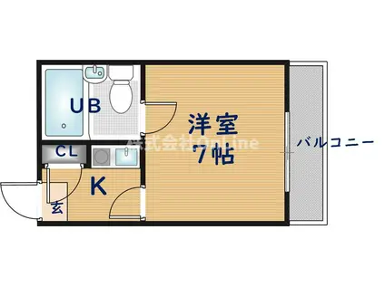 EIWAサンライズマンション(1K/3階)の間取り写真