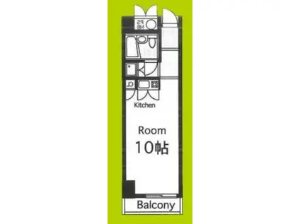 ユニ船場(ワンルーム/6階)の間取り写真