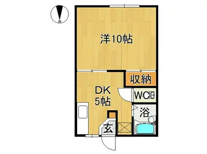 リバティーハウスA(1DK/1階)の間取り写真