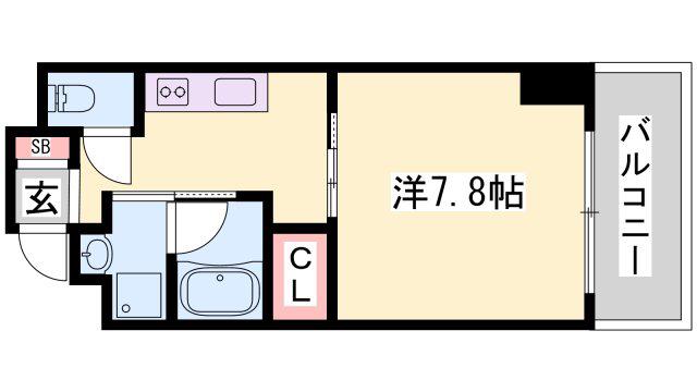 エクセル姫路(1K/10階)の間取り写真