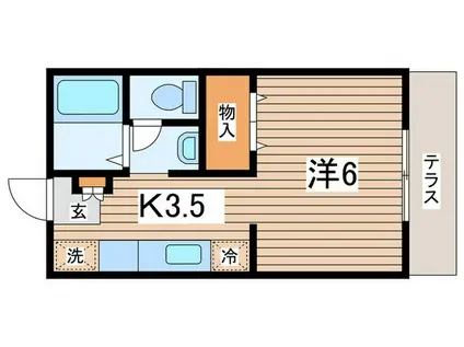ステップワン(1K/1階)の間取り写真