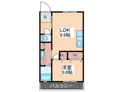 山田ビル(1LDK/1階)の間取り写真
