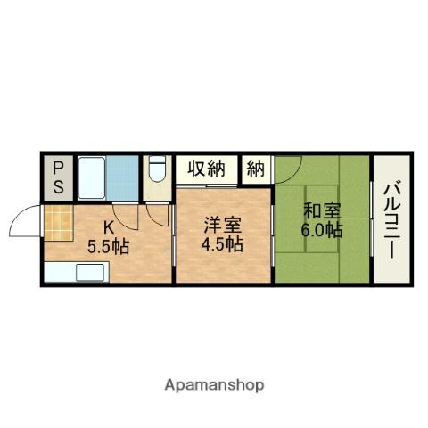 ロイヤルDYDO(2K/2階)の間取り写真