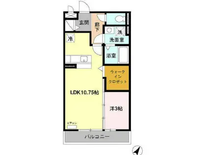 BANYANTREE(1LDK/3階)の間取り写真