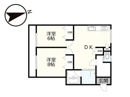 グラン・ユウ(2DK/3階)の間取り写真