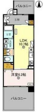 THE RESIDENCE 文化庁前(1LDK/1階)の間取り写真