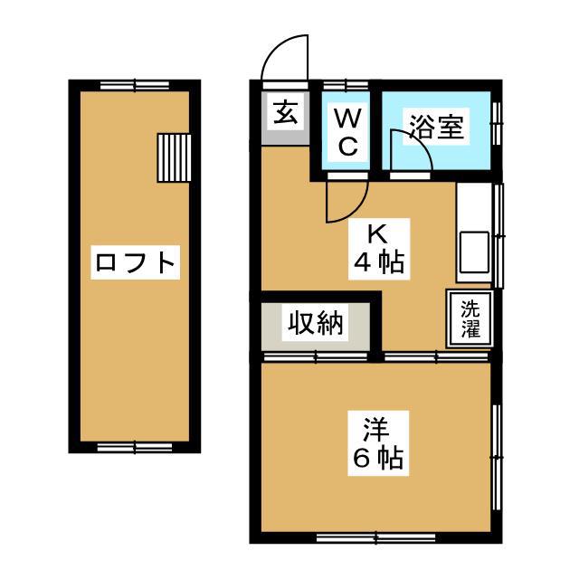 中川コーポ(1K/2階)の間取り写真