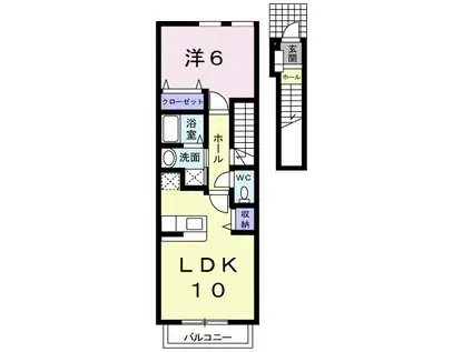 ポライトリーII(1LDK/2階)の間取り写真