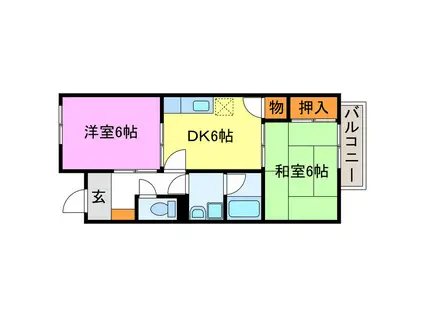 サープラスみくも(2DK/1階)の間取り写真