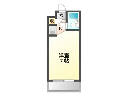 プチグレイス武庫之荘1番館(ワンルーム/4階)の間取り写真