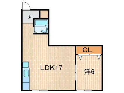 イスズハイツベル苦楽園 101(1LDK/1階)の間取り写真