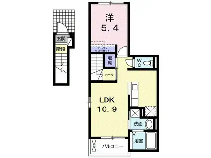 ＪＲ山陽本線 福山駅 徒歩19分 3階建 築13年(1LDK/2階)の間取り写真
