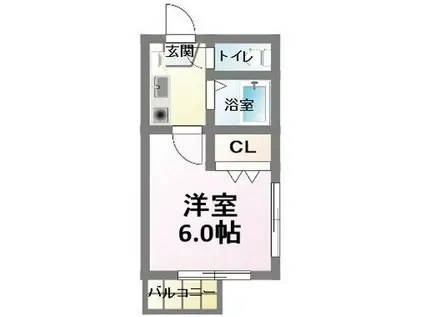 ウエストポーチ(1K/2階)の間取り写真